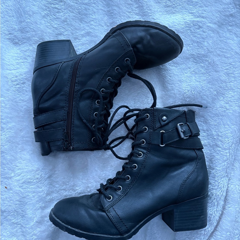Black Leather Ankle Boots